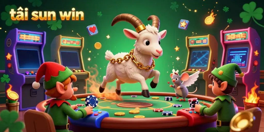 Experience the thrill of tải sun win in an exciting 3D casino scene with animated characters and vibrant gaming elements.