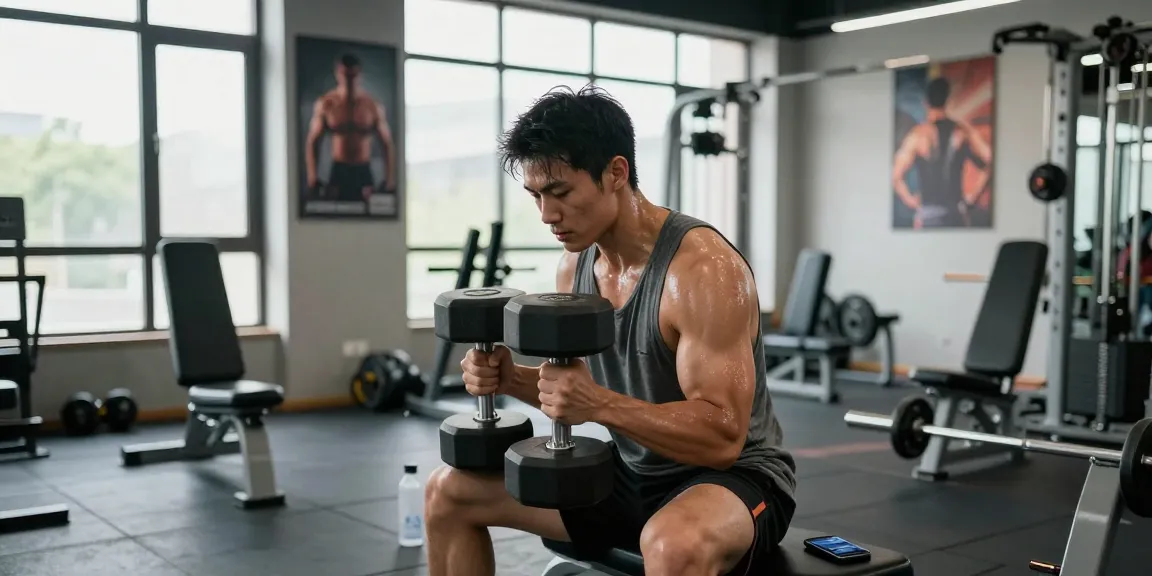 Prime Pharma Steroids: een bodybuilder traint intensief in een moderne sportschool.