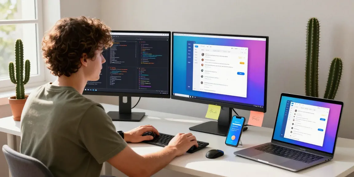 Explore the features of Download Telegram on a modern desktop setup, showcasing connectivity and communication.